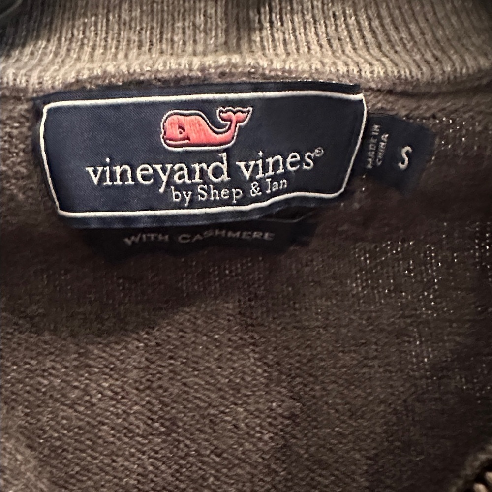 Vineyard Vines Men's Saltwater Quarter Zip Gray Sweatshirt Sweater Size Small - Picture 6 of 11